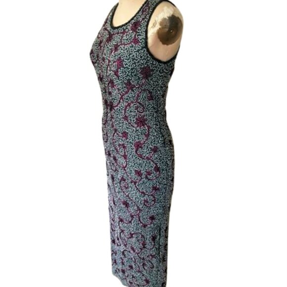 Vintage maxi embroidery and beads fitted dress - Picture 6 of 16